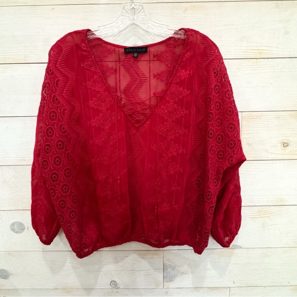Sanctuary Cheyenne Lace Inset boho Embroidered top  ❤️ - Picture 2 of 7